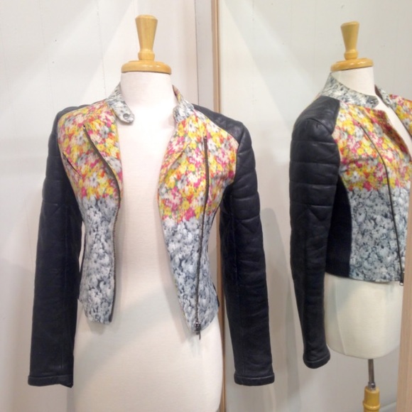 SOLD Yigal Azrouel Floral Biker Moto Jacket - Picture 2 of 8